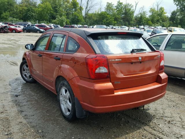 1B3HB48B17D253777 - 2007 DODGE CALIBER SX ORANGE photo 3