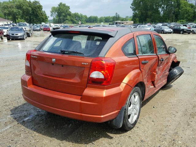 1B3HB48B17D253777 - 2007 DODGE CALIBER SX ORANGE photo 4