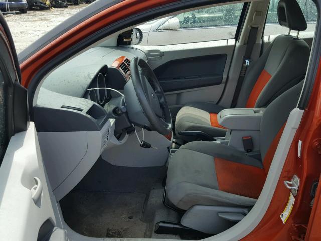 1B3HB48B17D253777 - 2007 DODGE CALIBER SX ORANGE photo 5