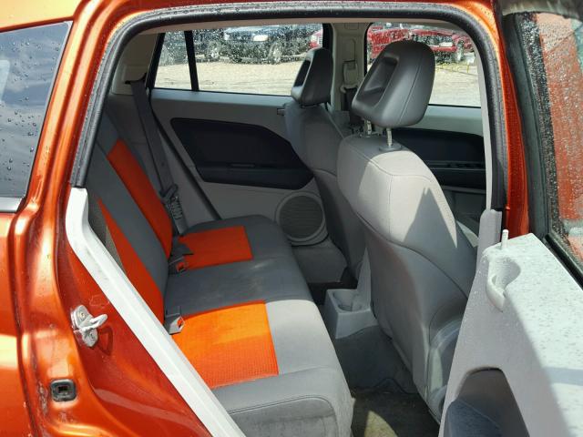 1B3HB48B17D253777 - 2007 DODGE CALIBER SX ORANGE photo 6