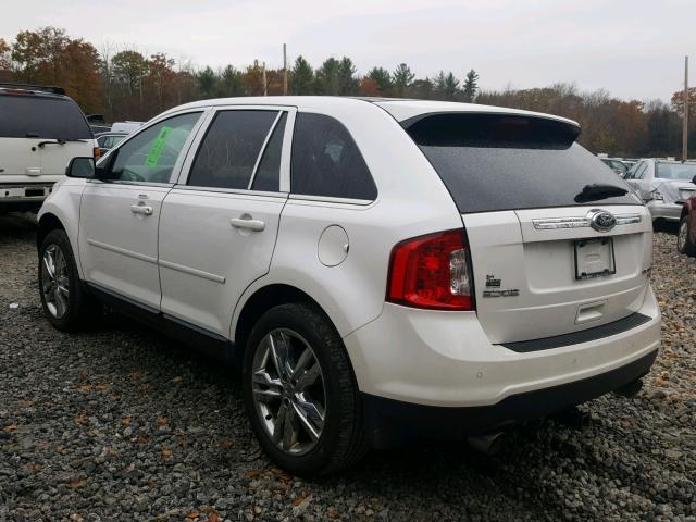 2FMDK4KC4DBB62353 - 2013 FORD EDGE LIMIT WHITE photo 3