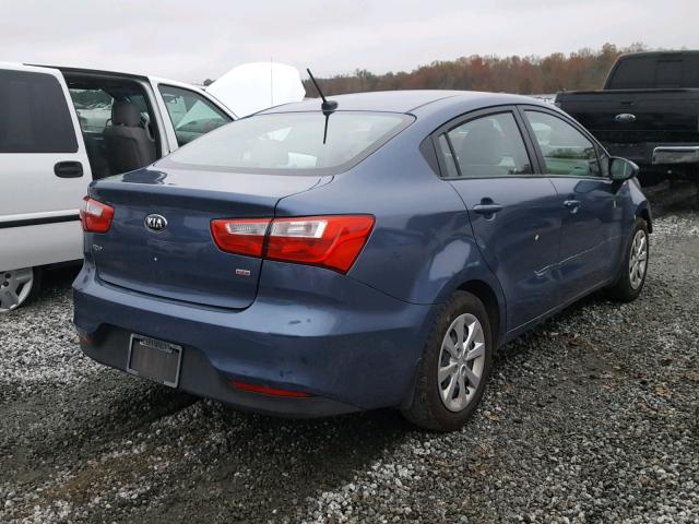 KNADM4A33G6682141 - 2016 KIA RIO LX BLUE photo 4