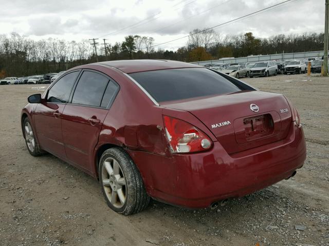 1N4BA41E04C816336 - 2004 NISSAN MAXIMA SE MAROON photo 3