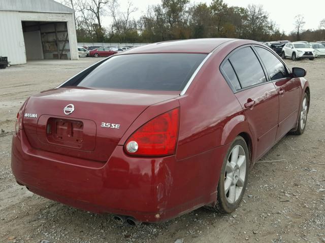 1N4BA41E04C816336 - 2004 NISSAN MAXIMA SE MAROON photo 4