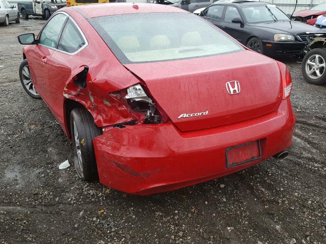 1HGCS1B87BA010488 - 2011 HONDA ACCORD EXL RED photo 3