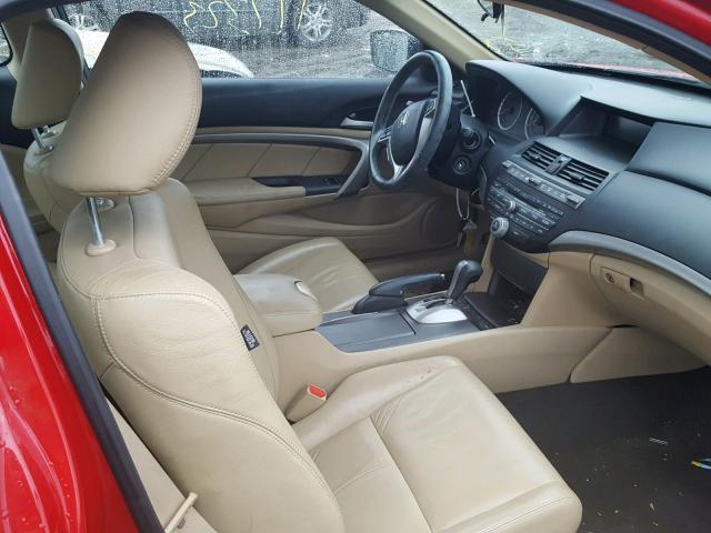 1HGCS1B87BA010488 - 2011 HONDA ACCORD EXL RED photo 5