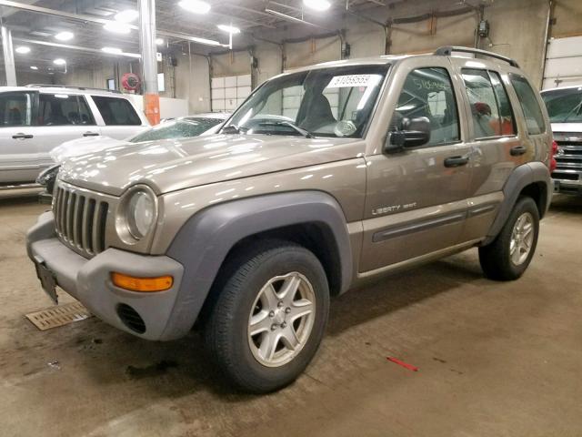 1J4GL48K33W669359 - 2003 JEEP LIBERTY SP TAN photo 2