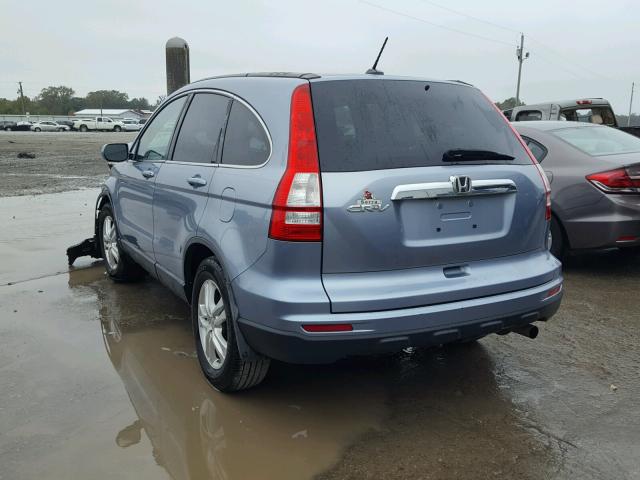 5J6RE3H79AL000892 - 2010 HONDA CR-V EXL BLUE photo 3