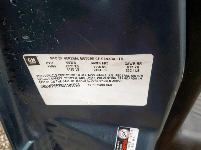 2G2WP552561185693 - 2006 PONTIAC GRAND PRIX Сұр фото 10