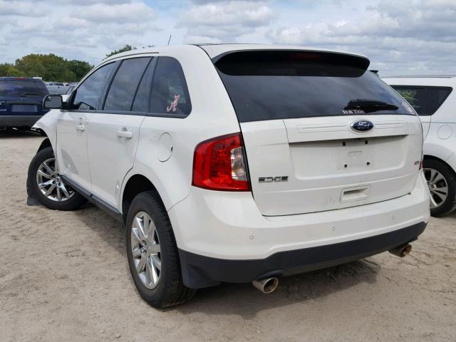 2FMDK3JC0DBE23487 - 2013 FORD EDGE SEL WHITE photo 3