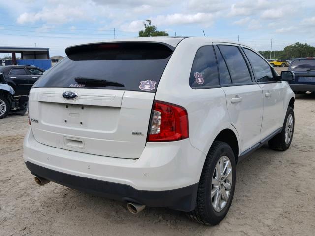 2FMDK3JC0DBE23487 - 2013 FORD EDGE SEL WHITE photo 4