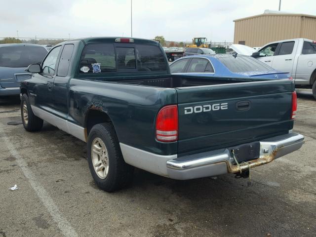 1B7GL22X61S341503 - 2001 DODGE DAKOTA GREEN photo 3