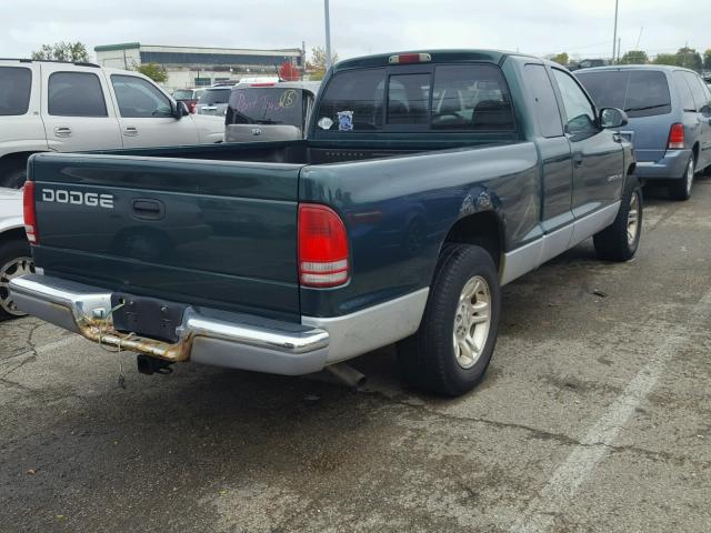 1B7GL22X61S341503 - 2001 DODGE DAKOTA GREEN photo 4