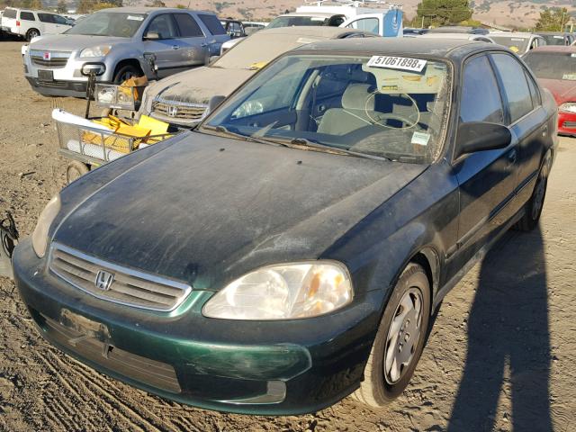 2HGEJ6615YH594356 - 2000 HONDA CIVIC BASE GREEN photo 2