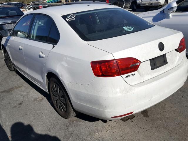 3VW2K7AJ0CM405230 - 2012 VOLKSWAGEN JETTA BASE Սպիտակ լուսանկար 3