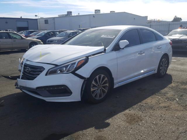 5NPE34AF2FH128470 - 2015 HYUNDAI SONATA SPO WHITE photo 2