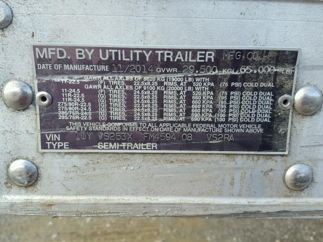 1UYVS253XFM459408 - 2015 TRLR REEFER WHITE photo 10