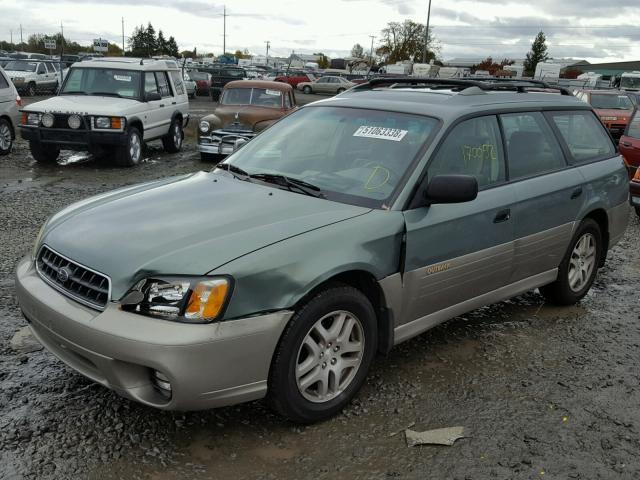 4S3BH675337628233 - 2003 SUBARU LEGACY OUT GREEN photo 2