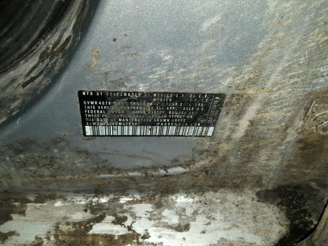 3VW2K7AJ0DM308501 - 2013 VOLKSWAGEN JETTA BASE SILVER photo 10