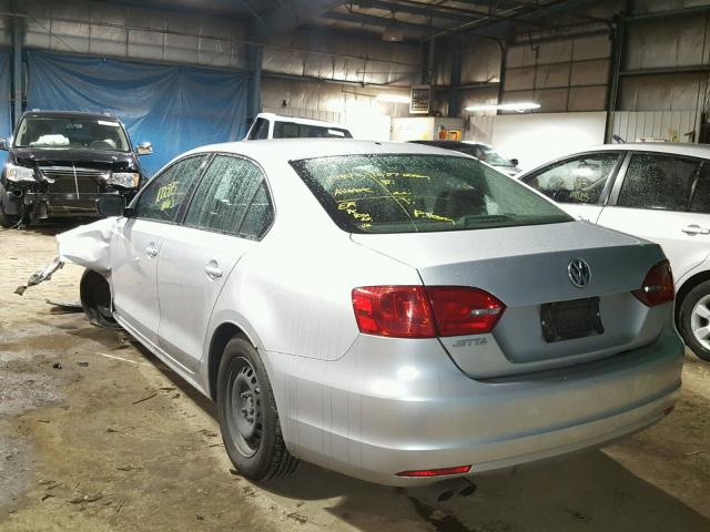 3VW2K7AJ0DM308501 - 2013 VOLKSWAGEN JETTA BASE SILVER photo 3