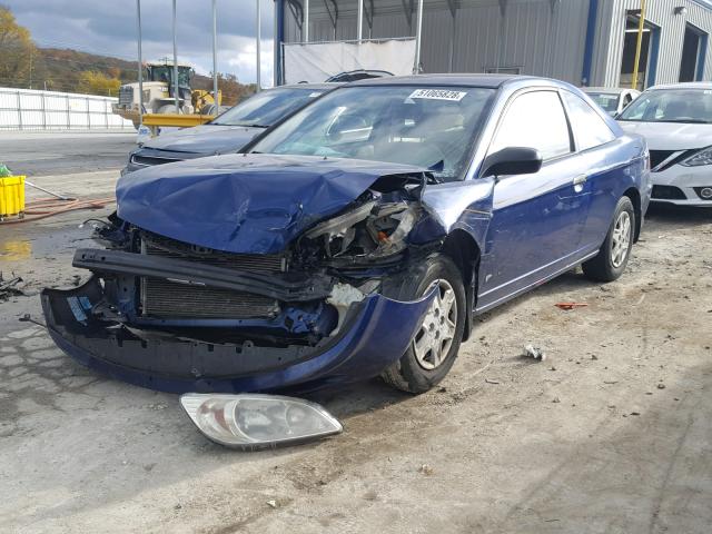 1HGEM22104L038572 - 2004 HONDA CIVIC DX V BLUE photo 2