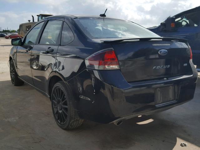 1FAHP3GN2AW114877 - 2010 FORD FOCUS SES BLACK photo 3