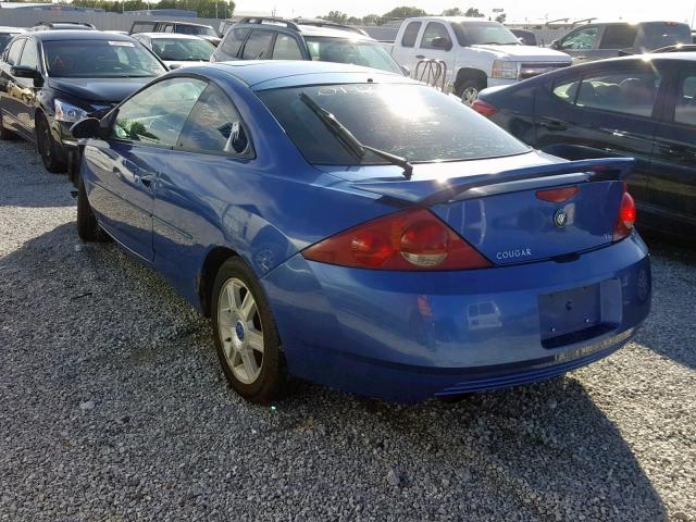 1ZWFT61L125604166 - 2002 MERCURY COUGAR V6 BLUE photo 3