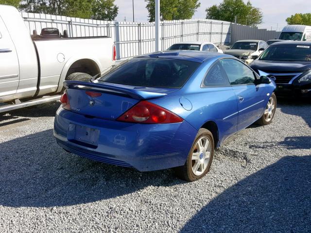 1ZWFT61L125604166 - 2002 MERCURY COUGAR V6 BLUE photo 4