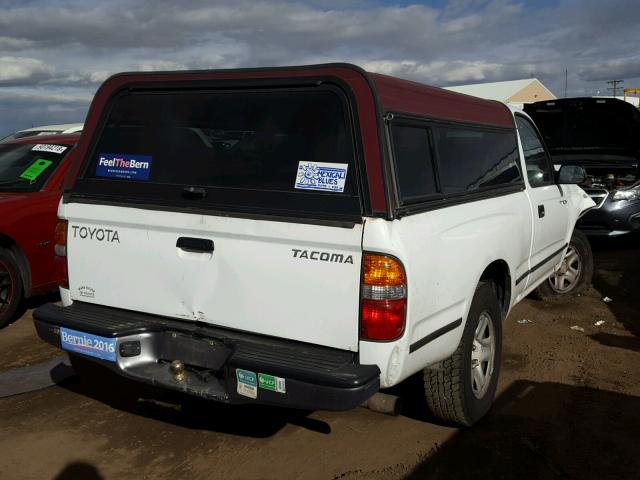 5TENL42N81Z811074 - 2001 TOYOTA TACOMA WHITE photo 4