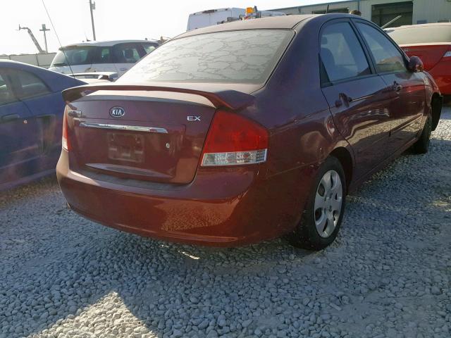 KNAFE121475381627 - 2007 KIA SPECTRA EX RED photo 4