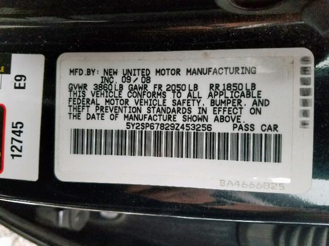 5Y2SP67829Z453256 - 2009 PONTIAC VIBE BLACK photo 10