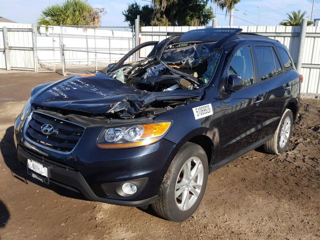 5XYZK4AG4BG041989 - 2011 HYUNDAI SANTA FE L BLACK photo 2