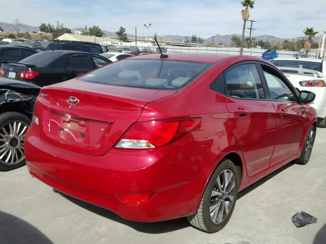 KMHCT4AEXHU349575 - 2017 HYUNDAI ACCENT SE RED photo 4