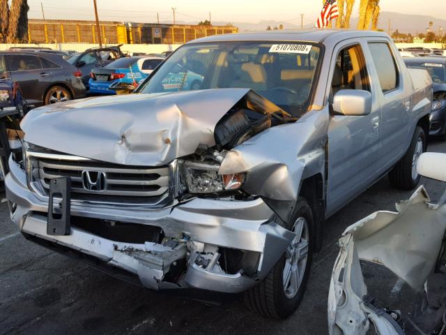 5FPYK1F59DB006190 - 2013 HONDA RIDGELINE SILVER photo 2