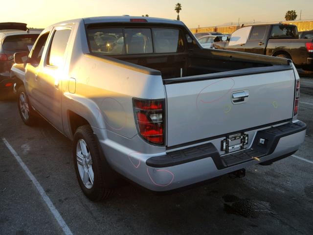 5FPYK1F59DB006190 - 2013 HONDA RIDGELINE SILVER photo 3