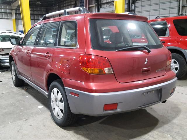 JA4LX31F14U029934 - 2004 MITSUBISHI OUTLANDER BURGUNDY photo 3