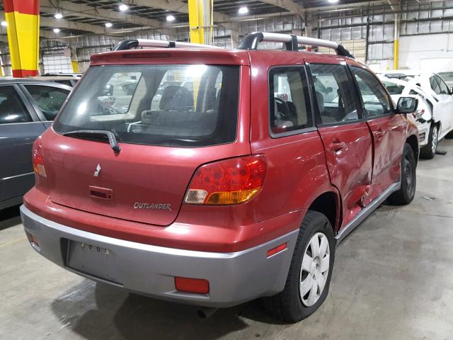 JA4LX31F14U029934 - 2004 MITSUBISHI OUTLANDER BURGUNDY photo 4