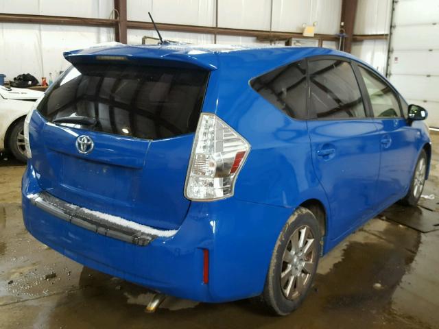 JTDZN3EU8C3085727 - 2012 TOYOTA PRIUS V BLUE photo 4