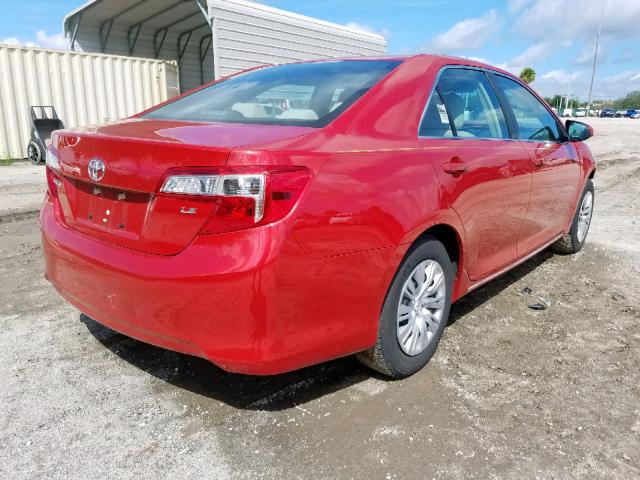 4T4BF1FK2DR275634 - 2013 TOYOTA CAMRY L RED photo 4