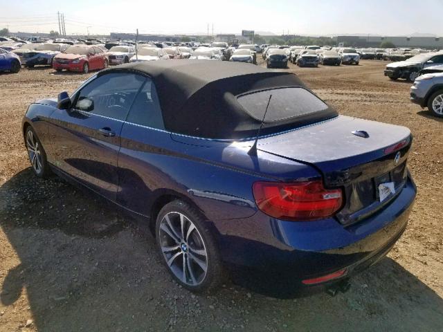 WBA2K9C58HV646980 - 2017 BMW 230I BLUE photo 3