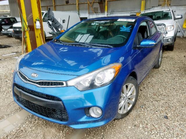 KNAFX6A87F5265388 - 2015 KIA FORTE EX BLUE photo 2