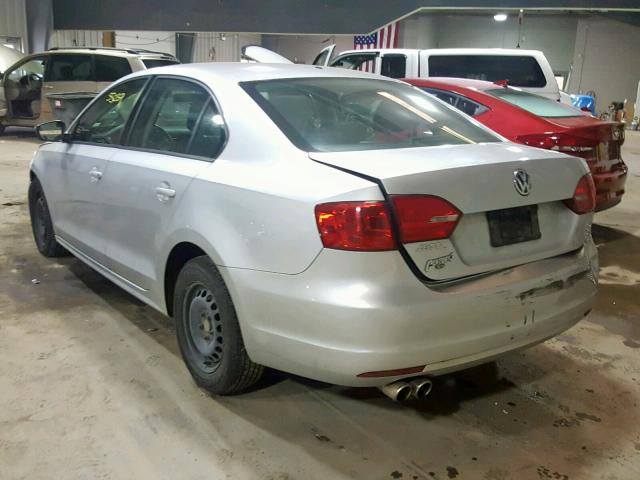 3VW2K7AJ2BM016684 - 2011 VOLKSWAGEN JETTA BASE Արծաթագույն լուսանկար 3