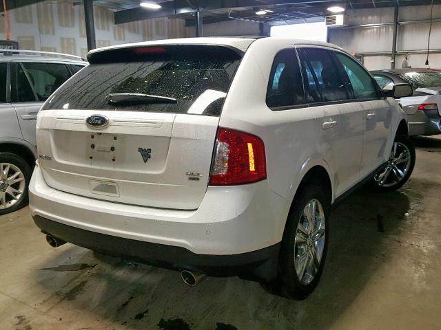 2FMDK4JC4DBC05073 - 2013 FORD EDGE SEL WHITE photo 4