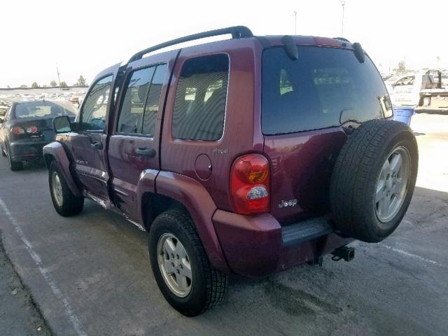 1J4GL58K92W150157 - 2002 JEEP LIBERTY LI BURGUNDY photo 3