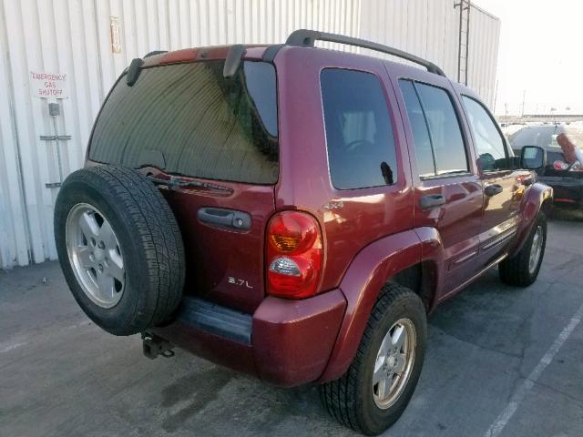 1J4GL58K92W150157 - 2002 JEEP LIBERTY LI BURGUNDY photo 4