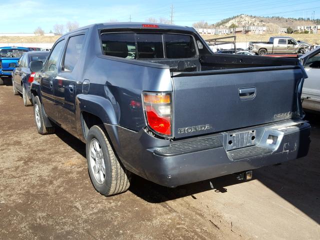 2HJYK16456H570220 - 2006 HONDA RIDGELINE BLUE photo 3