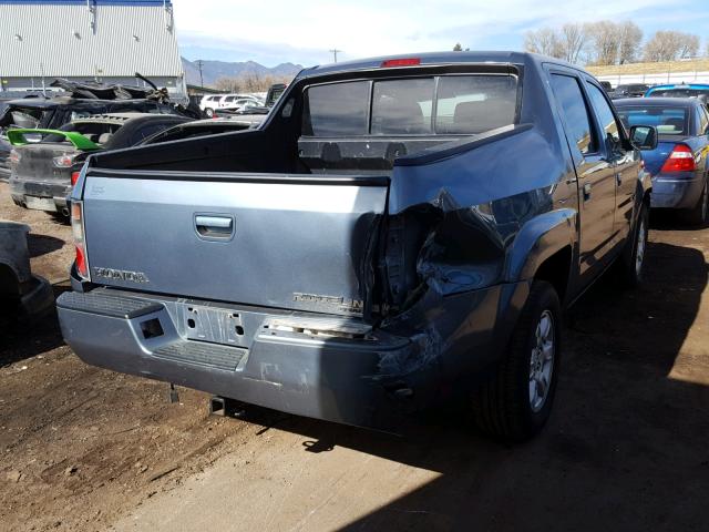 2HJYK16456H570220 - 2006 HONDA RIDGELINE BLUE photo 4