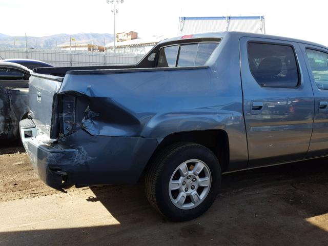 2HJYK16456H570220 - 2006 HONDA RIDGELINE BLUE photo 9