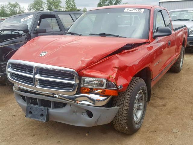 1B7GL22XXXS151227 - 1999 DODGE DAKOTA RED photo 2