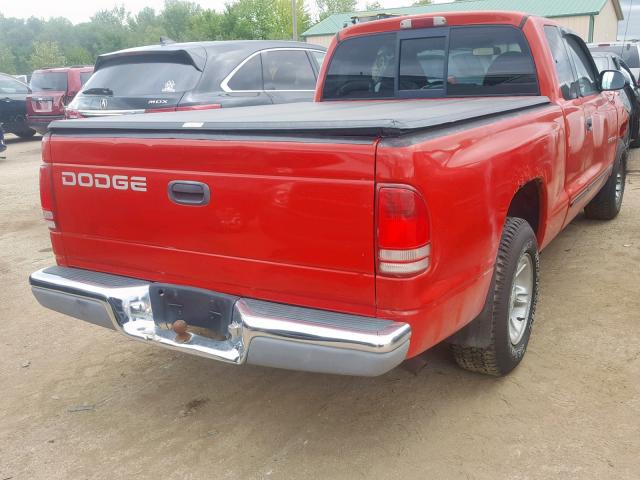 1B7GL22XXXS151227 - 1999 DODGE DAKOTA RED photo 4